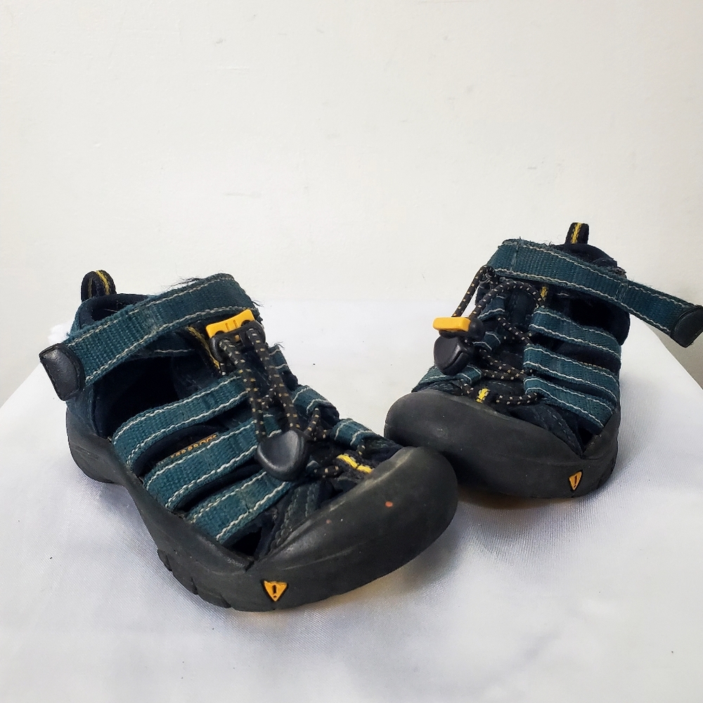 Keen Youth EU 26 Blue Canvas Leather Waterproof Newport Sandals